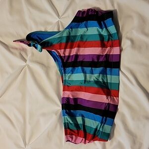 Cute multi color, one shoulder tie swim top